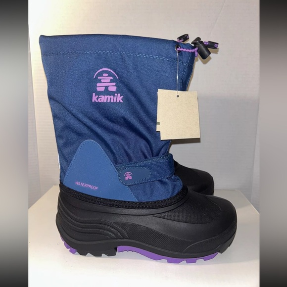 Kamik Waterbug Kid's Winter Boots, LT Navy Purple, K4